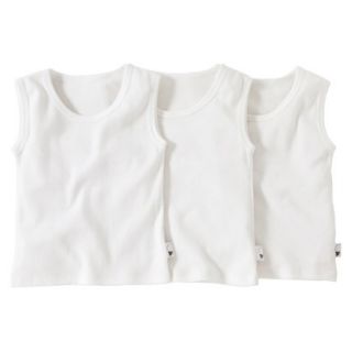 Burts Bees Baby Infant Toddler Boys 3 Pack Muscle Tank   White 4T
