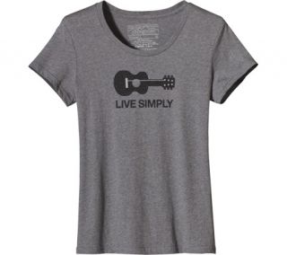 Womens Patagonia Live Simply® Guitar T Shirt 51870   Gravel Heather Cotton