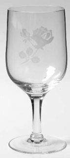 Noritake Rose Water Goblet   #917, Rose Design On Bowl, Smooth Stem