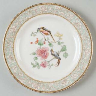 Grindley Crescent Dessert/Pie Plate, Fine China Dinnerware   Bird&Floral, Blue B