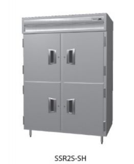 Delfield 56 Reach In Refrigerator   2 Section, 4 Solid Half Doors, 37.96 cu ft 230v