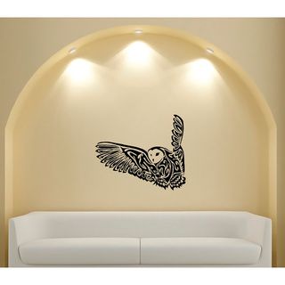 Flying Owl Glossy Black Vinyl Wall Decal (Glossy blackMaterials VinylQuantity One (1)Setting IndoorIncludes One (1) wall decalDimensions 25 inches wide x 35 inches long )