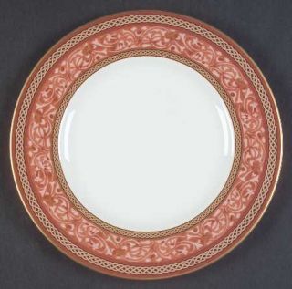 Royal Doulton Meridian Salad Plate, Fine China Dinnerware   Red,Coral Band,Smoot