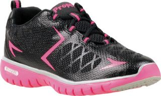 Womens Propet TravelSport   Black/Hot Pink Lace Up Shoes