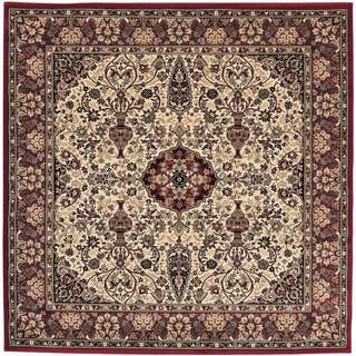 Everest Ardebil Ivory/ Red Rug (311 Square) (RedSecondary colors Black, faded olive, off white, puttyPattern FloralTip We recommend the use of a non skid pad to keep the rug in place on smooth surfaces.All rug sizes are approximate. Due to the differen