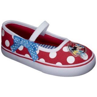 Toddler Girls Minnie Canvas Mary Jane Shoes   Red 11