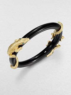 ABS by Allen Schwartz Jewelry Alligator Bracelet   Black Gold