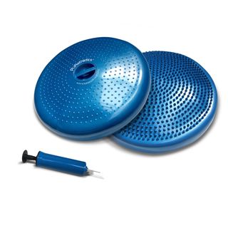 Purathletics Air Balance Disc (BlueIncludes Pump, workout chartSlip resistant YesDouble sided use Balance disc can be used while standing, kneeling or sittngImprove balance and strengthens the coreIntensity increases when stretching or doing lunges  13 