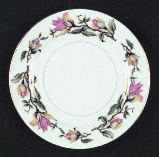 Hira China Dogwood Salad Plate, Fine China Dinnerware   Pink & Yellow Flowers, G