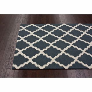 Hand hooked Alexa Moroccan Trellis Petit point Wool Rug (86 X 116)