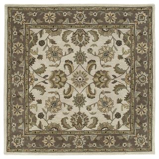 Scarlett Beige Kashan Hand tufted Rug (39 X 39 Square)