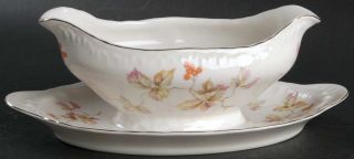 Haviland Lancaster Gravy Boat with Attached Underplate, Fine China Dinnerware  