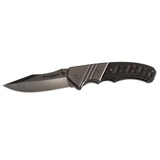 Boker Magnum Folding Bowie Tactical Pocket Knife (BlackBlade materials 440 StainlessHandle materials G10Blade length 3.375 inchesHandle length 4.75 inches Weight 5.5 ouncesDimensions 8.125 inches x 1 inch x 0.25 inchBefore purchasing this product, p