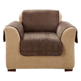 Sure Fit Deluxe Quilted Furniture Friend Chair Cover   Chocolate