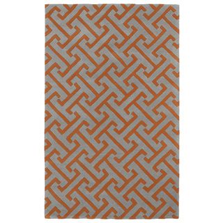 Hand tufted Cosmopolitan Orange/ Grey Wool Rug (3 X 5)
