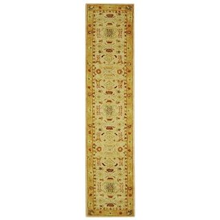 Handmade Tribal Ivory/ Gold Wool Rug (23 X 22)