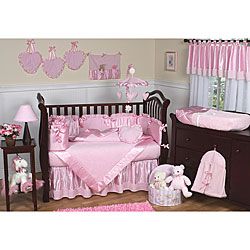 Sweet Jojo Designs Pink Chenille 9 piece Crib Bedding Set