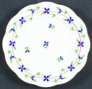 Herend Blue Garland (Pbg) Bread & Butter Plate, Fine China Dinnerware   Blue Flo