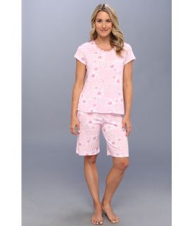 Karen Neuburger Kauai S/S Pullover Bermuda Set Womens Pajama Sets (Pink)
