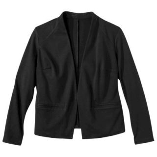 Merona Womens Plus Size Ponte Collarless Jacket   Black 4