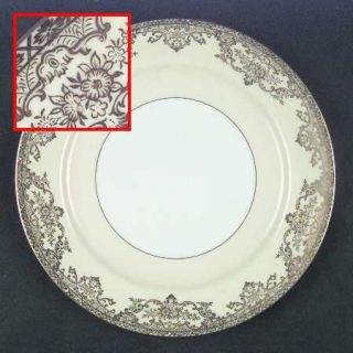Noritake Glenmore Dinner Plate, Fine China Dinnerware   Gold Floral & Scroll,Cre