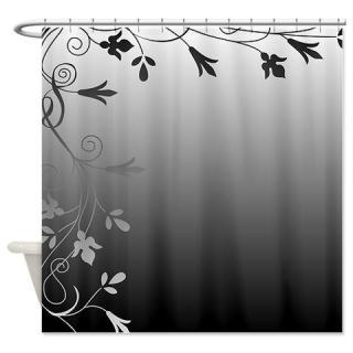  Black and White Floral Design Shower Curtain  Use code FREECART at Checkout
