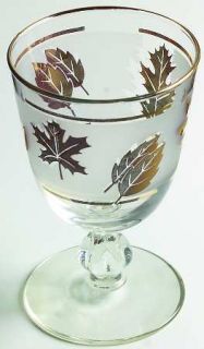 Libbey   Rock Sharpe Golden Foliage Water Goblet   Stem 3003, Gold Leaves On Fro