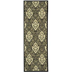 Indoor/ Outdoor St. Barts Black/ Sand Rug (24 X 67) (BlackPattern FloralMeasures 0.25 inch thickTip We recommend the use of a non skid pad to keep the rug in place on smooth surfaces.All rug sizes are approximate. Due to the difference of monitor colors