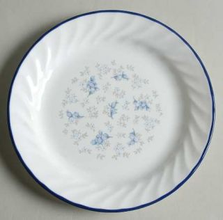 Corning Blue Fleur Salad Plate, Fine China Dinnerware   Corelle,Swirl Rim,Blue F