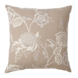 Threshold Embroidered Floral Toss Pillow   Tan/White (18x18)