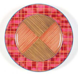 Mikasa Ryland Inn Salad Plate, Fine China Dinnerware   Red&Yellow Plaid Rim,Gree