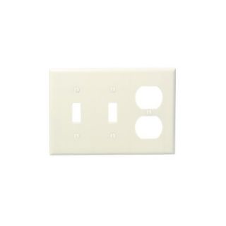 Leviton 82021 Electrical Wall Plate, Combination, 2Toggle amp; 1Duplex, 3Gang Almond