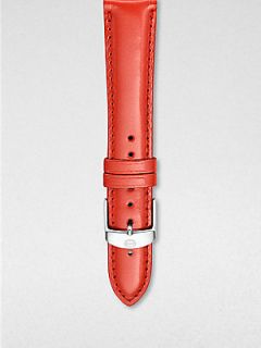 Michele Watches 18MM Patent Leather Strap   Bright Orange