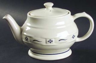 Longaberger Woven Traditions Classic Blue Teapot & Lid, Fine China Dinnerware  