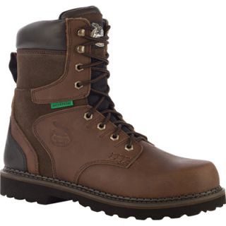 8in. Georgia Brookville Waterproof Steel Toe Work Boot   Dark Brown, Size 9