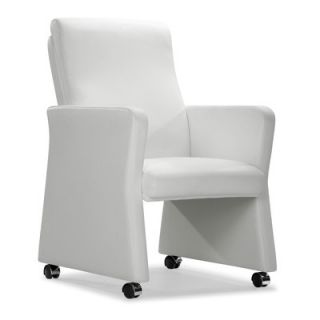 dCOR design Burl Leatherette Armchair 500055 Finish White