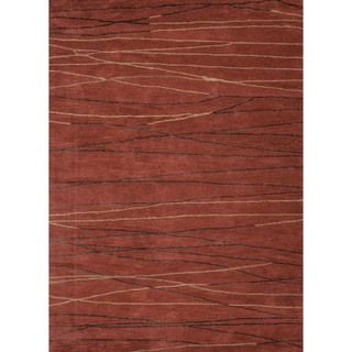 Modern Geometric Wool/ Silk Tufted Rug (96 X 136)