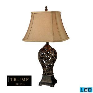 Dimond Lighting DMD D1757 LED Allegra Table Lamp with Taupe Faux Silk Shade & Ta