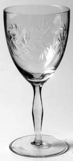Unknown Crystal Unk7574 Wine Glass   Pinwheel Stars&Fan,Bulbous Stem