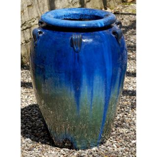 Campania International Round Fishbowl Ceramic Small Water Jar Planter