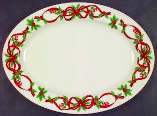 Noble Excellence 12 Days Of Christmas 14 Oval Serving Platter, Fine China Dinne