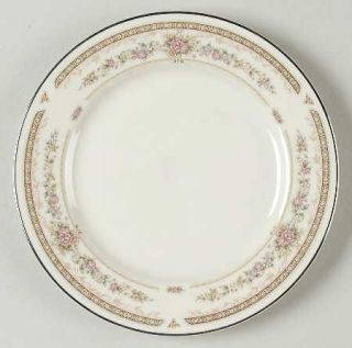 Treasure Chest Lorraine Bread & Butter Plate, Fine China Dinnerware   Mauve & Bl