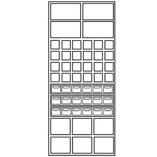 Edsal Steel Bin Shelving   36X12x85   (34) (6) 12X12x12 (4) 18X12x9 (24) 6X12x6 Bins   Gray