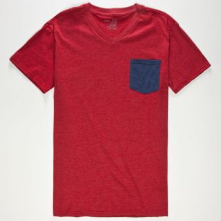 Contrast Mens Pocket Tee Red In Sizes Xx Large, Medium, Large, Small