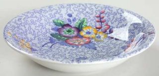 Spode Wild Flower Blue Coupe Cereal Bowl, Fine China Dinnerware   Blue Backgroun