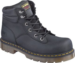 Dr. Martens Burnham ST 6 Tie Boot   Black Industrial Greasy Boots
