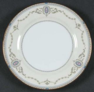 Noritake Sutherland Bread & Butter Plate, Fine China Dinnerware   Pink Roses,Blu