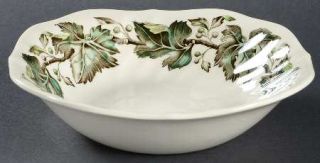 Johnson Brothers Vintage (Cream,Green Ivy& Berries) Square Soup Bowl, Fine China