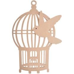 Beyond The Page Mdf Oriental Birdcage With Bird