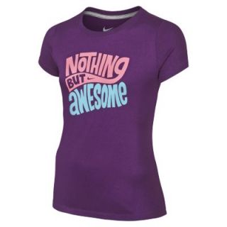 Nike Nothing But Awesome Girls T Shirt   Bright Grape